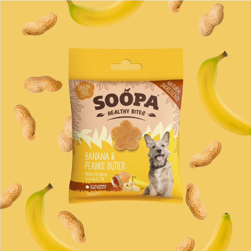 Soopa – Friandises à la Banane & Beurre de Cacahuète 🐶🍌 (50 g)