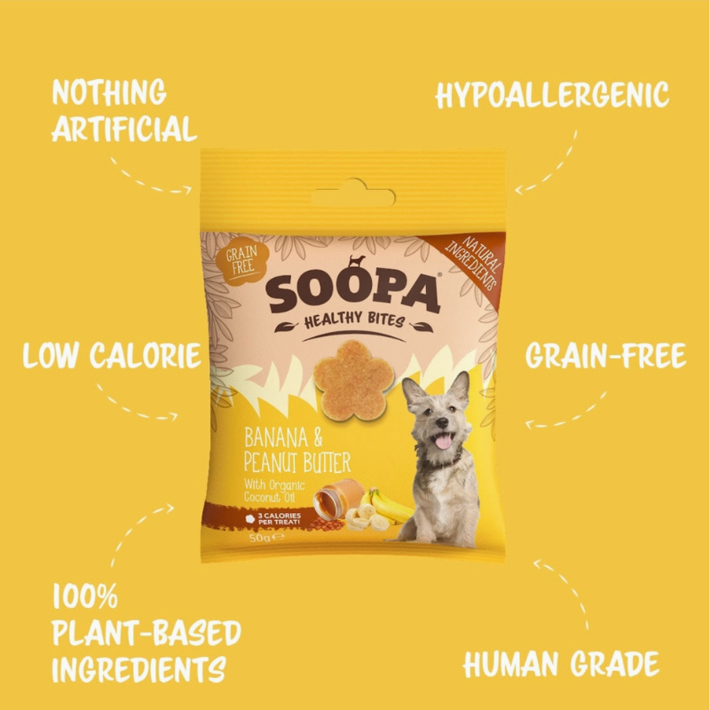 Soopa – Friandises à la Banane & Beurre de Cacahuète 🐶🍌 (50 g)