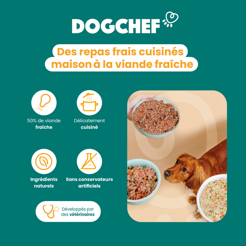 ❄️ Repas complet - Rations ménagères Dog Chef (uniquement en boutique)