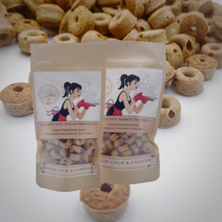 Friandises bio Donuts Poulet – Coco & Carotte - sans gluten ni céréales
