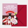 Carte humoristique "I work hard, so my cat/dog can live a better life"
