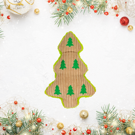 🌲 Sapinou le P’tit Arbre de Noël – Jouet en peluche pour chien (19 cm)