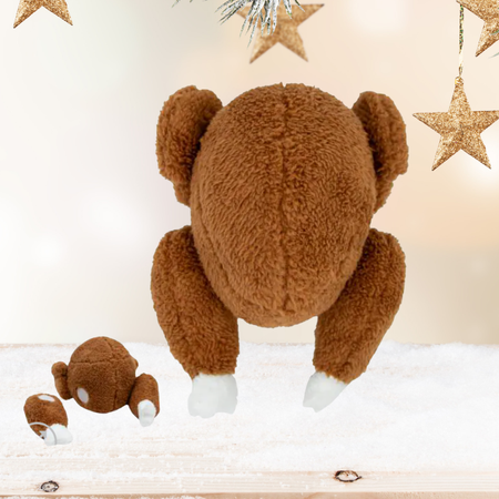 🍗 Dindin le Rôti de Noël – Jouet en peluche détachable pour chien (27 cm)