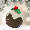 🍮 Pudding le Gourmand de Noël – Grande peluche douce pour chien (30 cm)