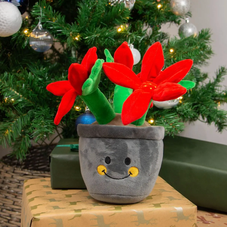 🌺 Flora la Fleur de Noël – Jouet en peluche pour chien (36 cm)