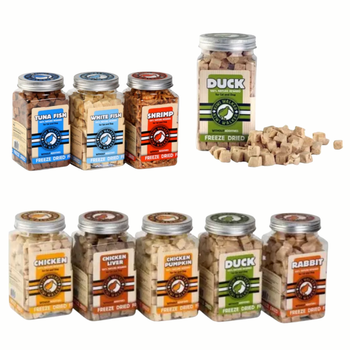 Friandises lyophilisées KIWI Walker® – 100 % viande ou poisson (chien & chat)