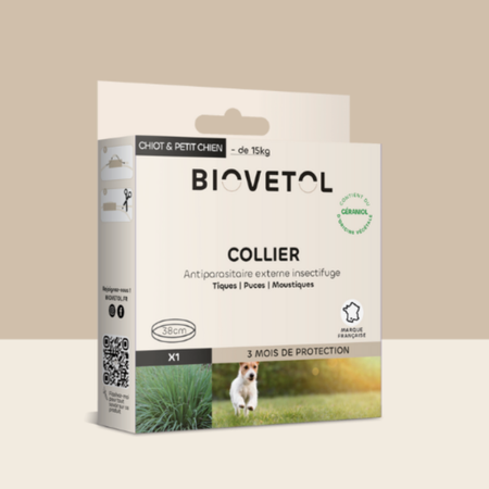 Collier anti-puces & tiques naturel pour chien – Biovetol