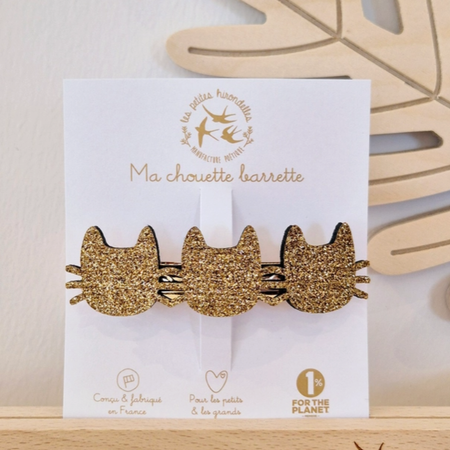Cadeau CatMum - Barrette Clip Chat Pailletée - création artisanale - Haute Savoie