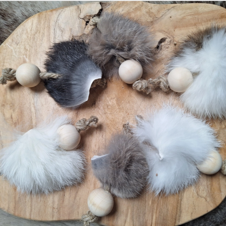 Balle artisanale pour chat en fourrure de lapin – Pour courir et chasser ! Création artisanale - Normandie