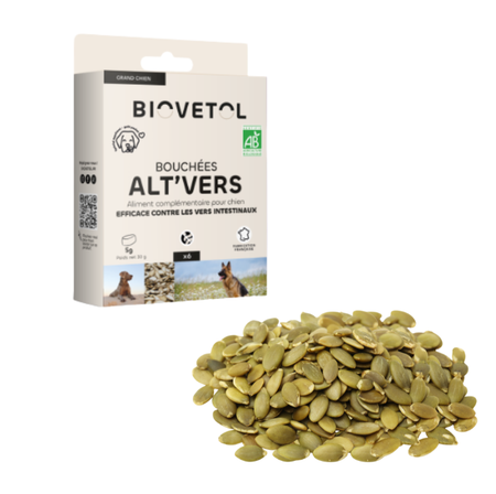 Bouchées Alt’Vers Bio pour chiens >20kg - Vermifuges naturels
