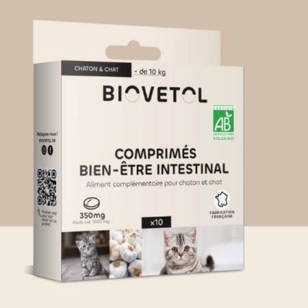 Bien-être intestinal Biovetol - Comprimés pour chats 🐈