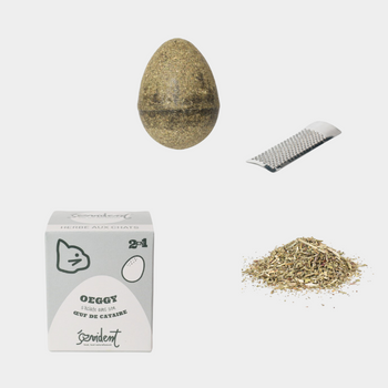 Oeuf cataire : jouet 2 en 1 pour chats !