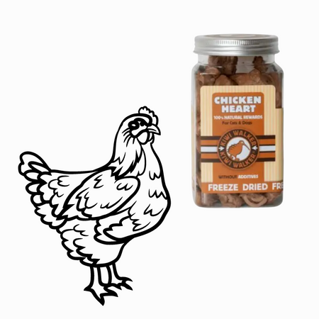 Coeurs de poulet lyophilisés (chat ou chien)