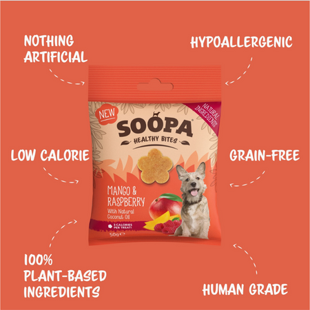 Soopa – Friandises estivales à la Mangue & Framboise 🥭🍓 (Édition limitée – 50 g)