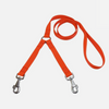 Laisse Double en nylon orange  – Haute résistance pour chiens moyens à grands