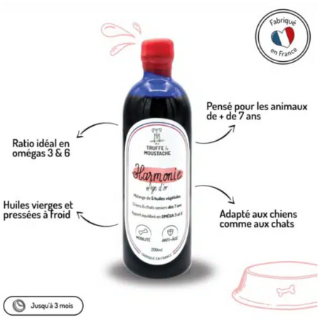 Harmonie Âge d’or – Mélange d’huiles végétales pour chiens & chats séniors