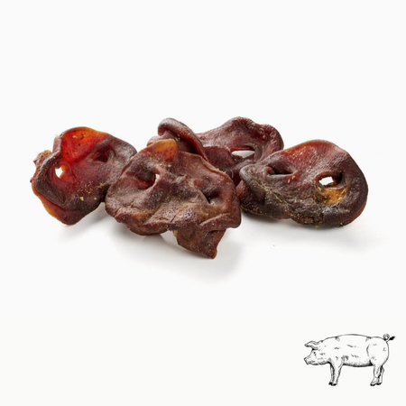 🟡 Groins de porc entiers séchés pour chiens