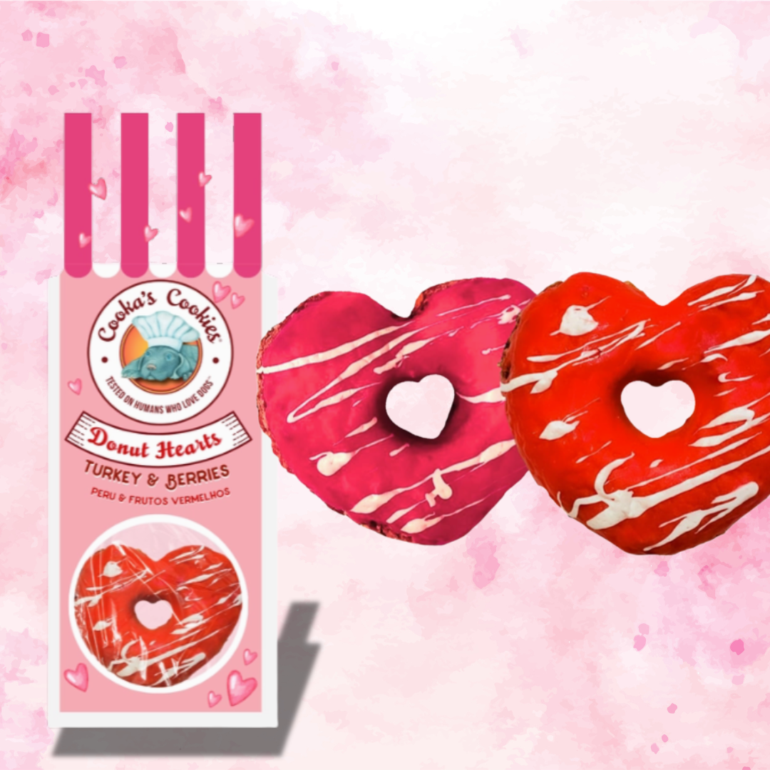 🍩 Donuts Amoureux à la Dinde  – Friandises pour chien - Édition Saint-Valentin