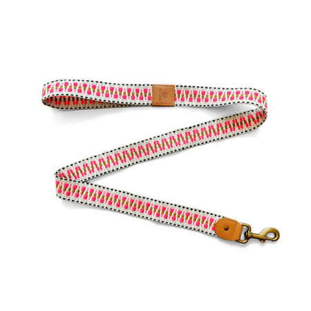 Laisse Premium – Réglable en 3 positions – 2 m – Rose/Beige