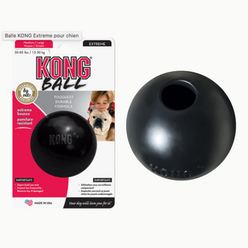 Kong ball extreme Noir - la balle préférée des mâchoires puissantes