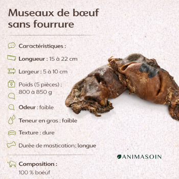 🟠 Museaux de boeuf sans fourrure  15-20cm