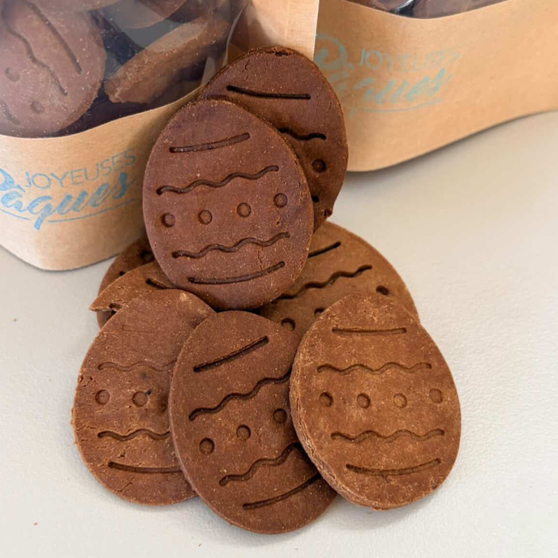 Œufs de Pâques pour chien – Biscuits artisanaux bio 🐣🐶