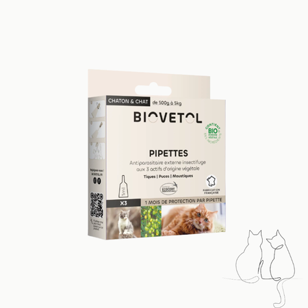 Pipettes Huiles essentielles répulsives pour chat
